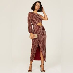 Saylor Laia Dress Metallic Red Womens Size XS